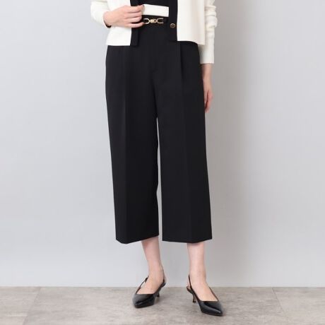 洗える】2WAYストレッチ クロップドワイドパンツ | アンタイトル  