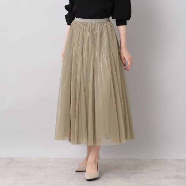 ✨極美品✨アンタイトル【1枚で着映える／洗える】ラメチュールスカート　M ✨極美品✨アンタイトル【1枚で着映える／洗える】ラメチュール