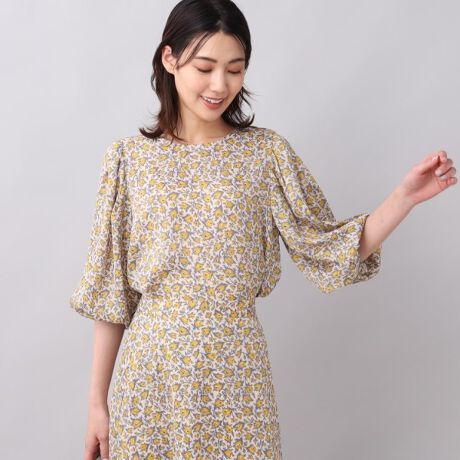 UNTITLED モザイクフラワー柄 スカート ブラウス セットアップ アン  