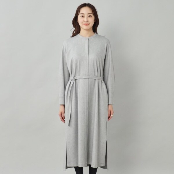 【K】アンタイトル裏起毛シャツワンピース K】アンタイトル裏起毛シャツワンピース きちんと＆きれいめ見え