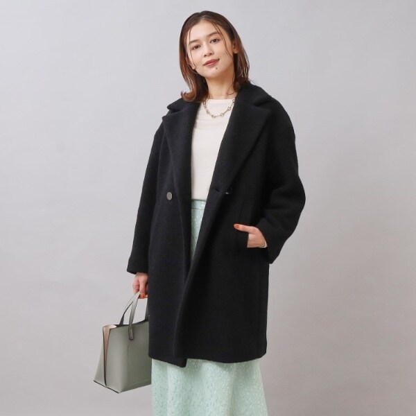 ゆったりシルエット】パイルジャージ ミドル丈コート | アン