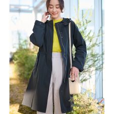 フード取り外し可能／洗える】タフタ フーデットロングコート | アン 