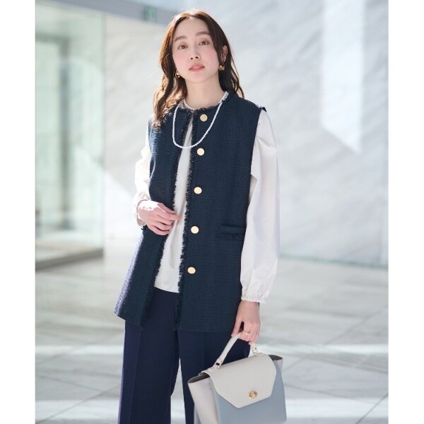 NEWセレモニースタイル】ラメ入り ファンシーツィードジレ