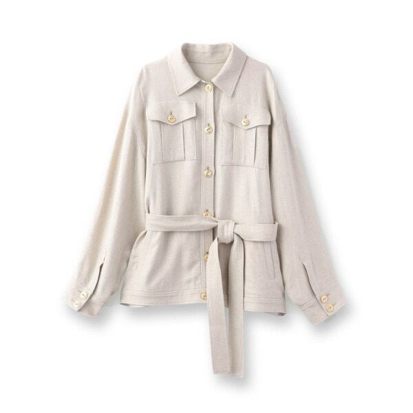 セットアップ可能】リネン混サファリジャケット | アンタイトル