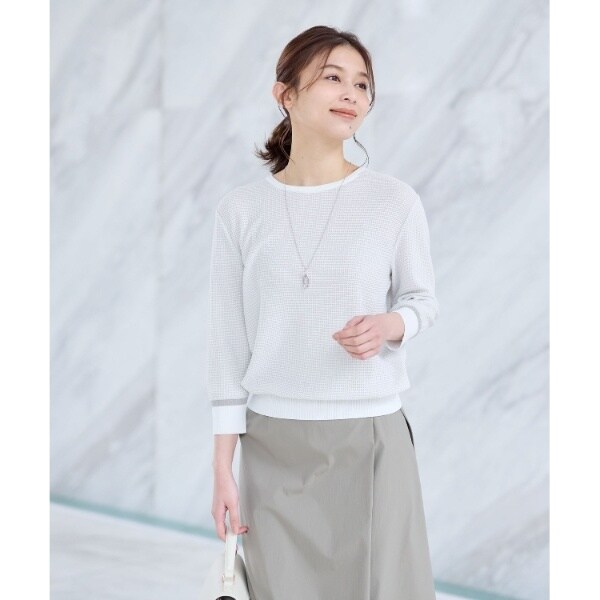 アンサンブル／洗える】交編柄7分袖ニット | アンタイトル(UNTITLED