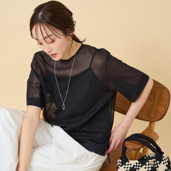 【未使用】UNTITLEDアンタイトル *洗えるストライププリントシャツ 大きいサイズ44 t69. UNTITLED（アンタイトル）の「◇お仕事シーンに／洗えるストライプ