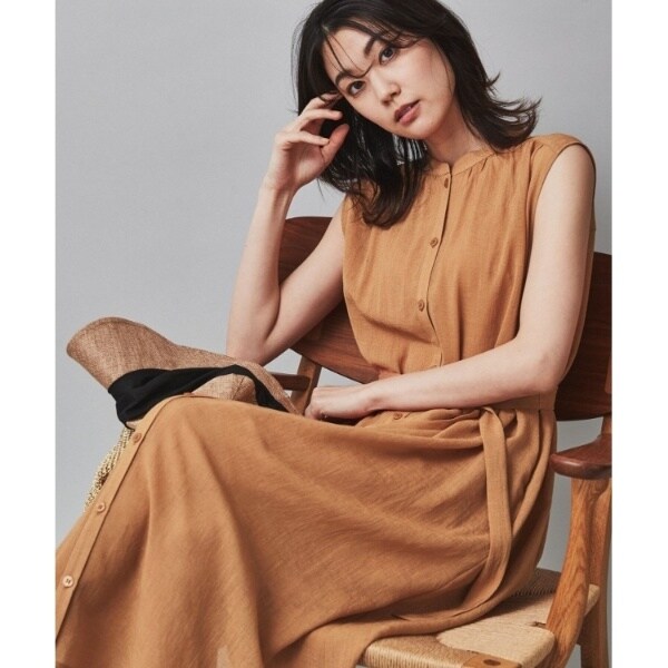 ★ちりりん★UNTITLED 【ジレにもなる】バンドカラーシアーワンピース ☆ちりりん様専用☆UNTITLED 【ジレにもなる】バンドカラー