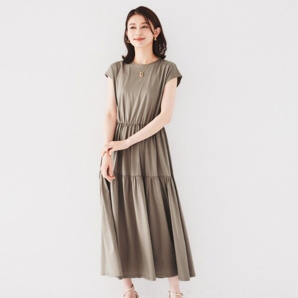UNTITLED コットン なめらかな肌触り カットソー ロングワンピース 2 コットン100なめらかな肌触り】カットソーロングワンピース