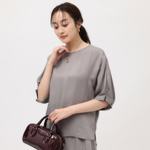 UNITED TOKYO】カールラップスリーブブラウス(防シワ) ベージュ