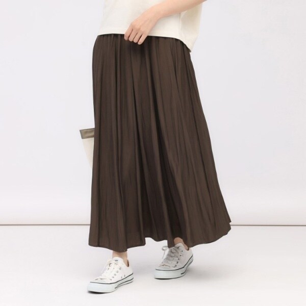 新品　アンタイトル　パウダークロス ロングスカート　洗えるウエストゴム ウエストゴム洗える】パウダークロス ロングスカート | アン