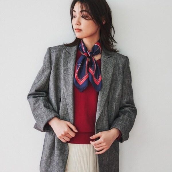 セットアップ可能オフィスカジュアル】ミックスツイード ダブル