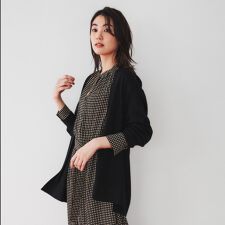 【アンサンブル可能体型カバー】シルクウールカシミヤカーディガン