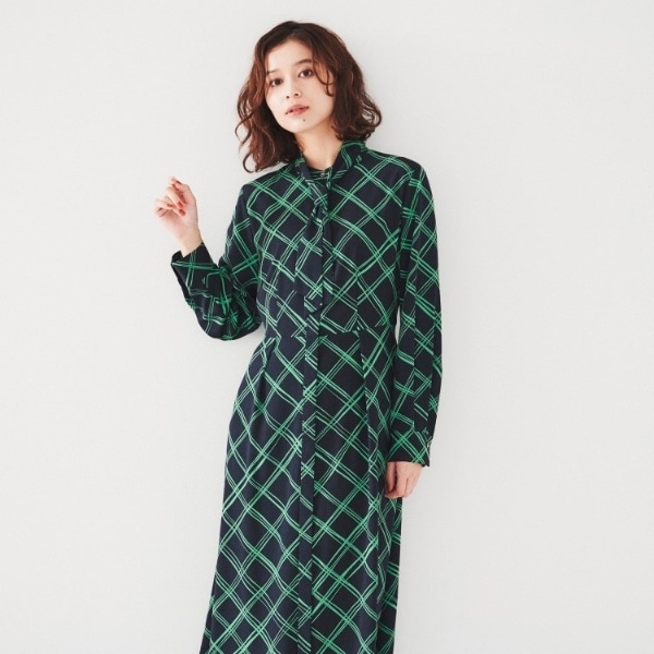 2WAYきちんと感】チェック柄ボウタイワンピース | アンタイトル