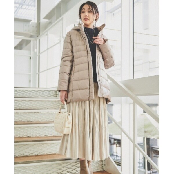 撥水洗えるすっきり】ミディ丈タフタダウンコート | アンタイトル
