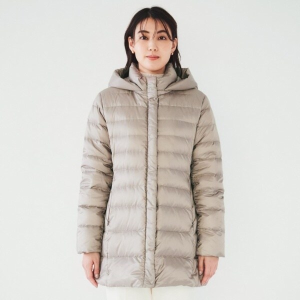 撥水洗えるすっきり】ミディ丈タフタダウンコート | アンタイトル