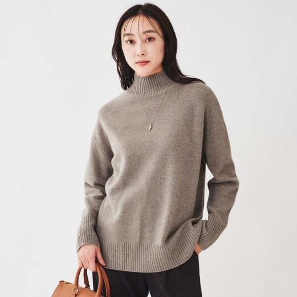 ラムウールカシミヤ ボトルネックプルオーバーニット | アンタイトル