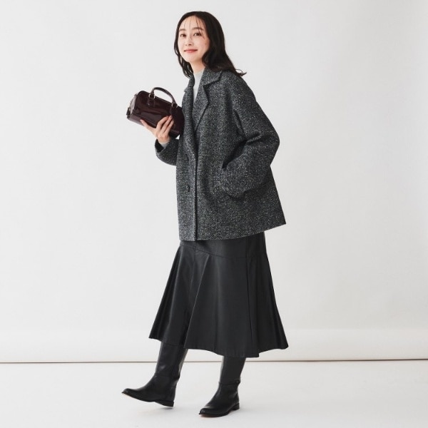 日本製ゆったり】ミドル丈へリンボンPコート | アンタイトル(UNTITLED