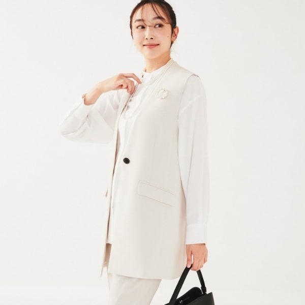 【セットアップ可能】カラーレスジレ