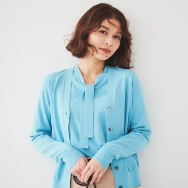 アンサンブル可能】配色Vネックカーディガン | アンタイトル