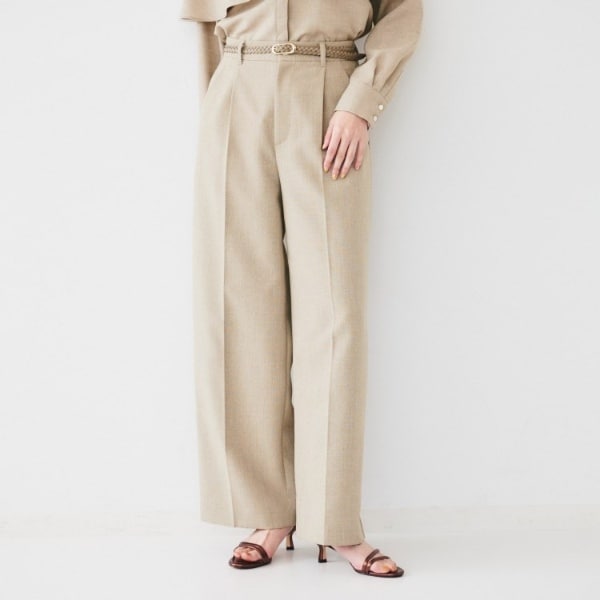 細見えシルエット】裾ベルテッド デザインチノパンツ | アンタイトル