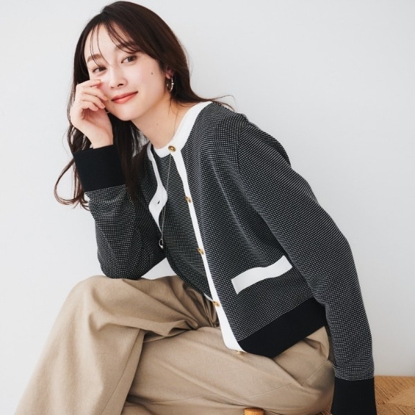 配色カラーアンサンブル可能】キレイめ カーディガンニット | アン