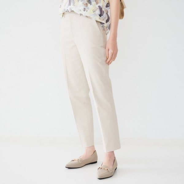 通勤スーツ】コットン混ジャージ テーパードパンツ | アンタイトル