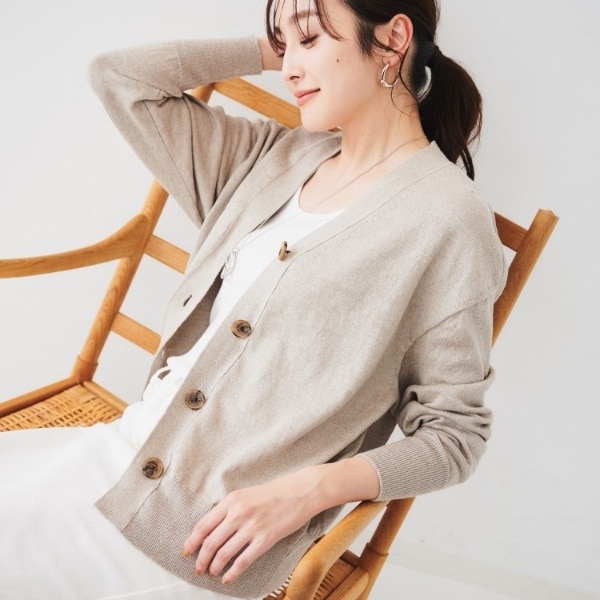 アンタイトル（UNTITLED）/【アンサンブル可能手洗い可】リネン混ベーシックカーディガン アンサンブル可能手洗い可】リネン混ベーシックカーディガン | アン