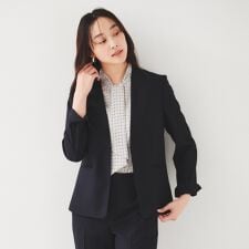 【セットアップ可能】リネンライク カラーレスジャケット