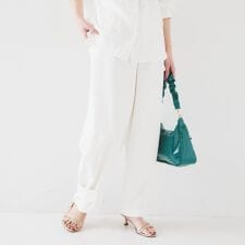 【トレンド手洗い可】ミリタリーライク カーブパンツ