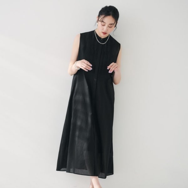 『新品タグ付き‼️』アンタイトル　ノースリーブワンピース シアージョーゼットノースリーブワンピース（マキシ・ロング