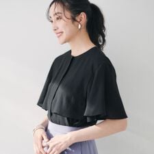 アンタイトル(UNTITLED)の【オンオフ二の腕カバー】オーガンジーラッフルブラウス