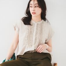 【接触冷感吸水速乾UVケア】フィブリルフリルブラウス | アンタイトル