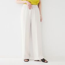 【接触冷感UVカットウエストゴム】センタープレスツイルパンツ