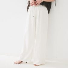 【ウエストゴム洗えるオンオフ】ドロストワイドパンツ