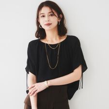 【シアー2WAY】肩ドロストドルマンブラウス