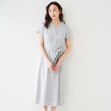 【きれいめ洗える夏ワンピ】スラブスキッパーワンピース