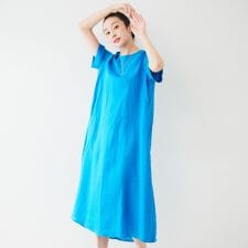 【麻100夏ワンピ】フレアラミーワンピース