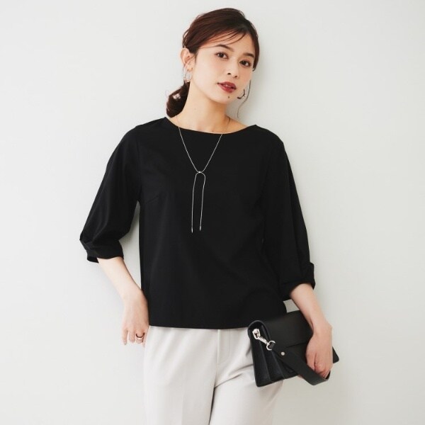 tシャツ 「洗える」ツイストプレインジャージー袖タック カットソー レディース XSサイズ~/洗える】ツイストプレインジャージー袖タック