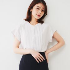 2WAYジョーゼット プリーツブラウス