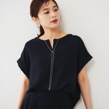 2WAYジョーゼット キーネックブラウス