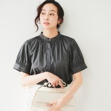 シャーリングローンブラウス