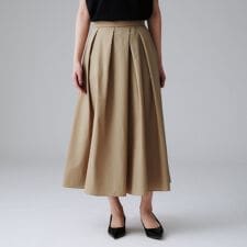 【はっ水ナイロン後ろウエストゴム】タスランフレアスカート