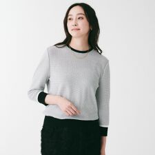 配色プルオーバーニット