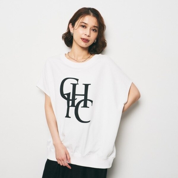 UNTITLED / アンタイトル 【コットン100/ゆったり/ショート丈/洗える】ベロアロゴTシャツ コットン100/ゆったり/ショート丈/洗える】ベロアロゴTシャツ