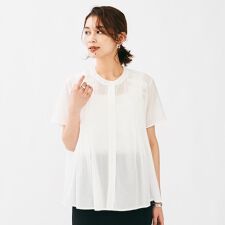コットンシルクローンブラウス