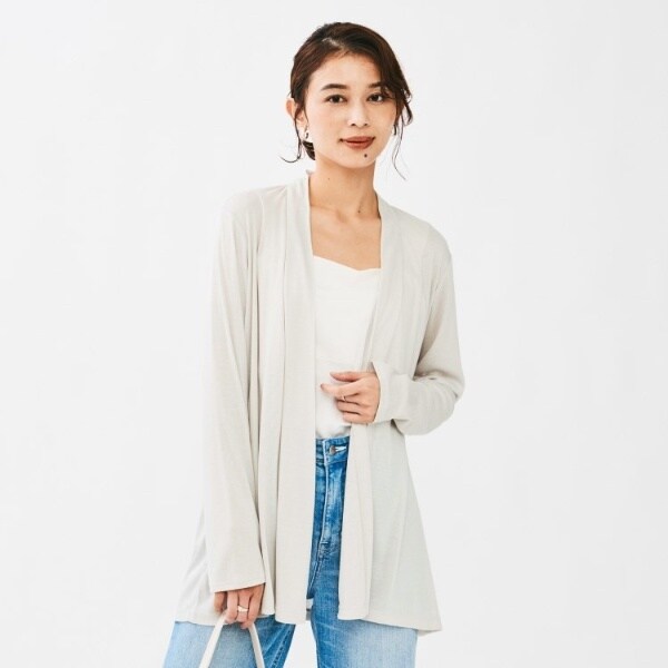 ❤美品❤UNTITLEDアンタイトル カーディガン 大きいサイズ 綿麻 白 ４８ コットンポリエステルカーディガン（カーディガン/ボレロ