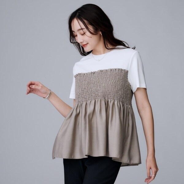 UNTITLED　アンタイトル　ホワイト　フリルカットソー　トップス　Tシャツ アンタイトル(UNTITLED) レディース Tシャツ・カットソー の一覧
