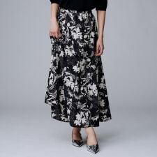 【セットアップ可ウエストゴム】オーナメントフラワー スカート