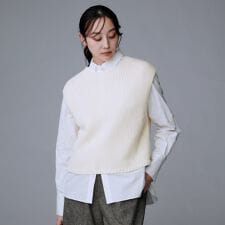 【レイヤード前ボタン】2WAYニットベスト