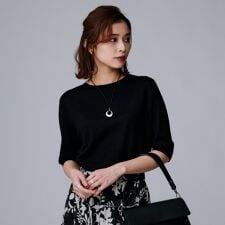 【アンサンブル可六分袖洗える】ウールシルクニット